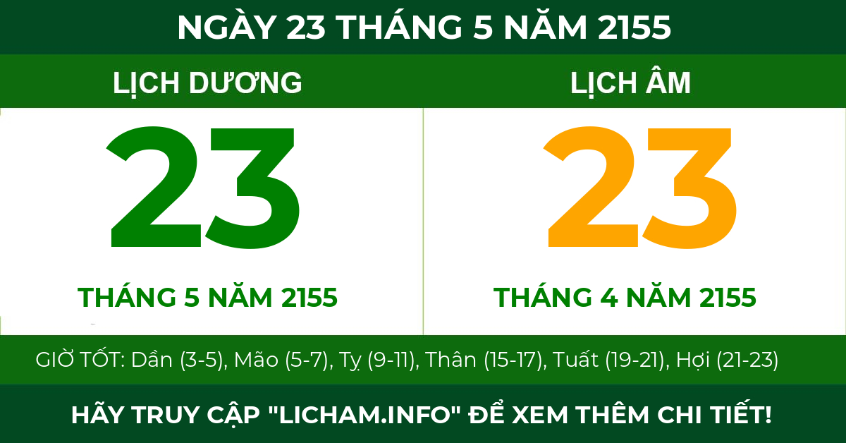 lịch âm ngày 23 tháng 5 năm 2155
