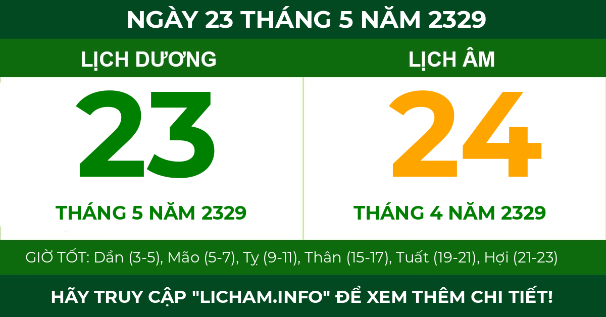 lịch âm ngày 23 tháng 5 năm 2329