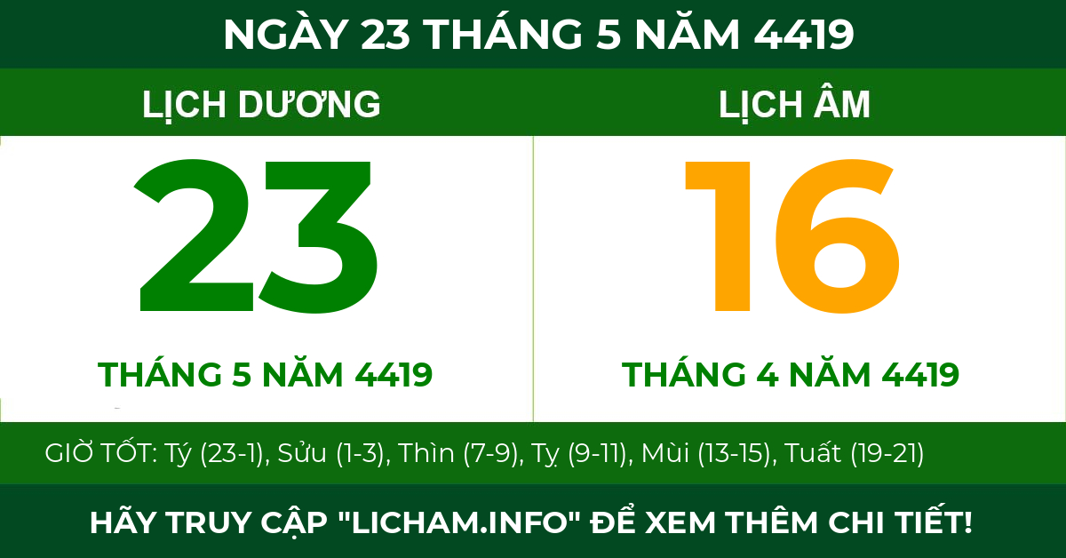 lịch âm ngày 23 tháng 5 năm 4419