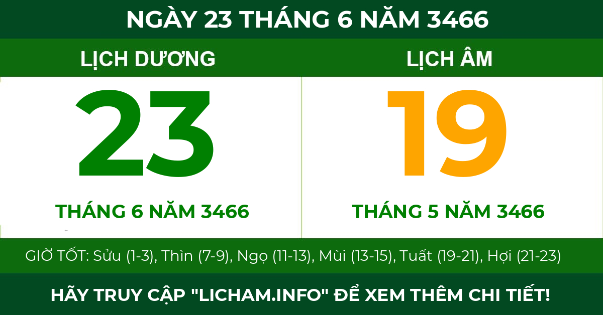 lịch âm ngày 23 tháng 6 năm 3466