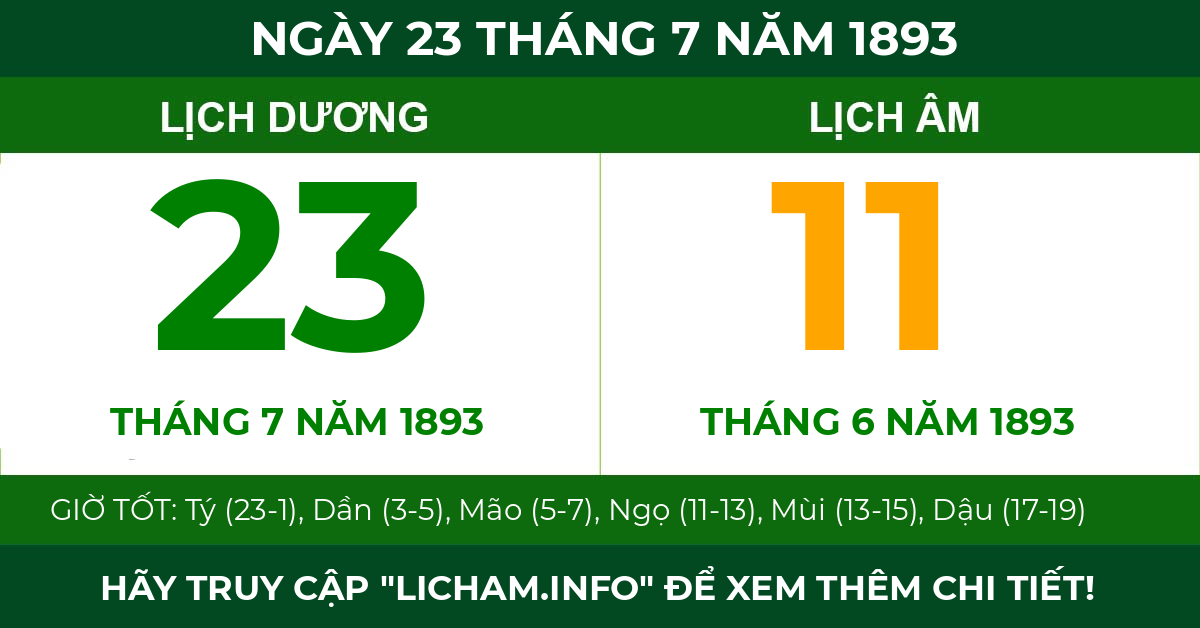 lịch âm ngày 23 tháng 7 năm 1893