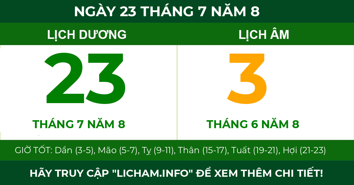 lịch âm ngày 23 tháng 7 năm 8