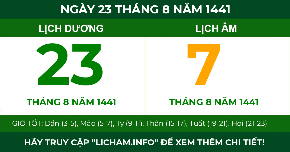 lịch âm ngày 23 tháng 8 năm 1441
