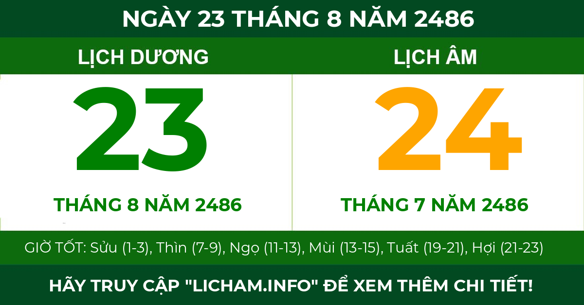 lịch âm ngày 23 tháng 8 năm 2486