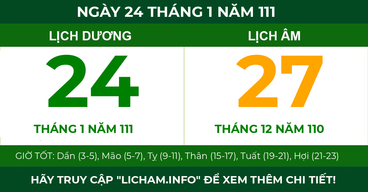 lịch âm ngày 24 tháng 1 năm 111