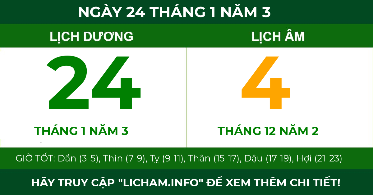 lịch âm ngày 24 tháng 1 năm 3