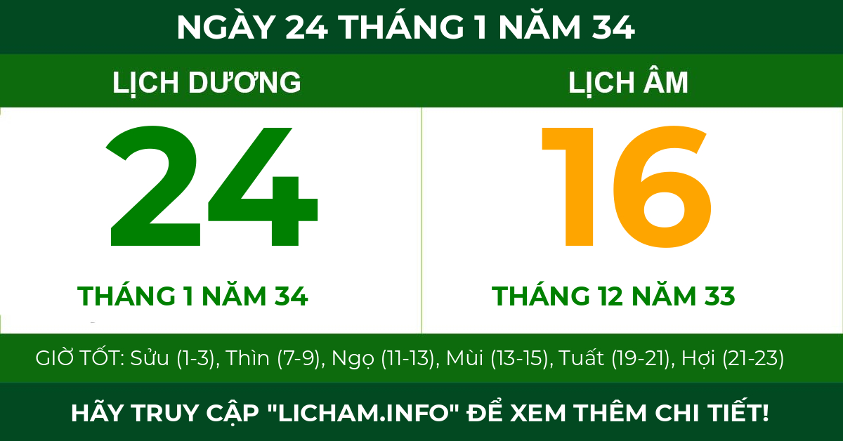 lịch âm ngày 24 tháng 1 năm 34