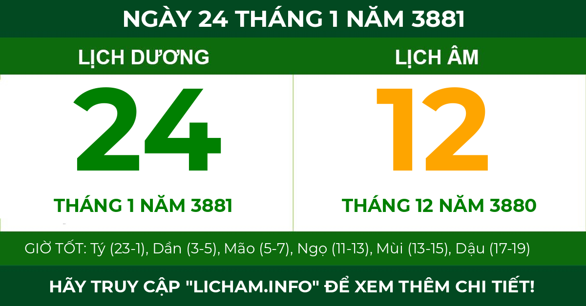 lịch âm ngày 24 tháng 1 năm 3881