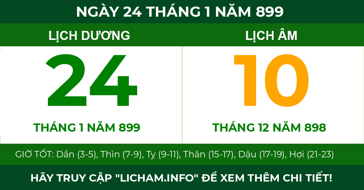 lịch âm ngày 24 tháng 1 năm 899