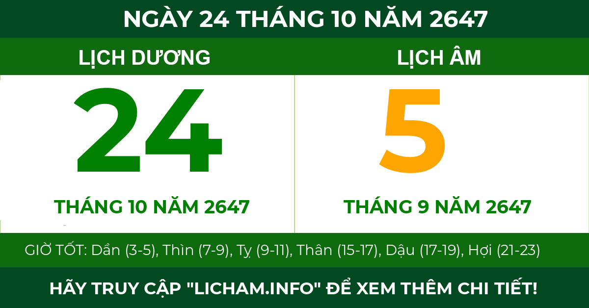 lịch âm ngày 24 tháng 10 năm 2647