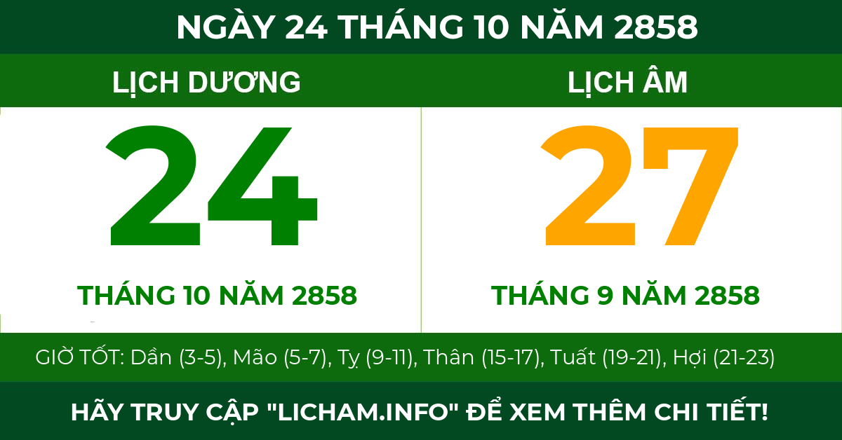 lịch âm ngày 24 tháng 10 năm 2858