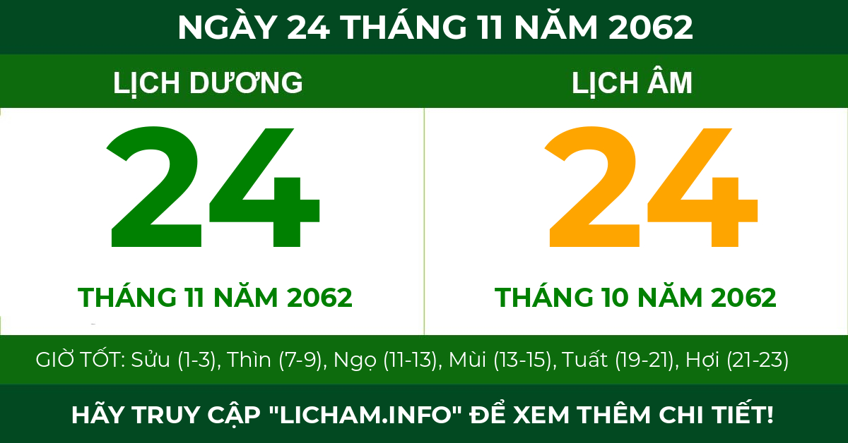 lịch âm ngày 24 tháng 11 năm 2062