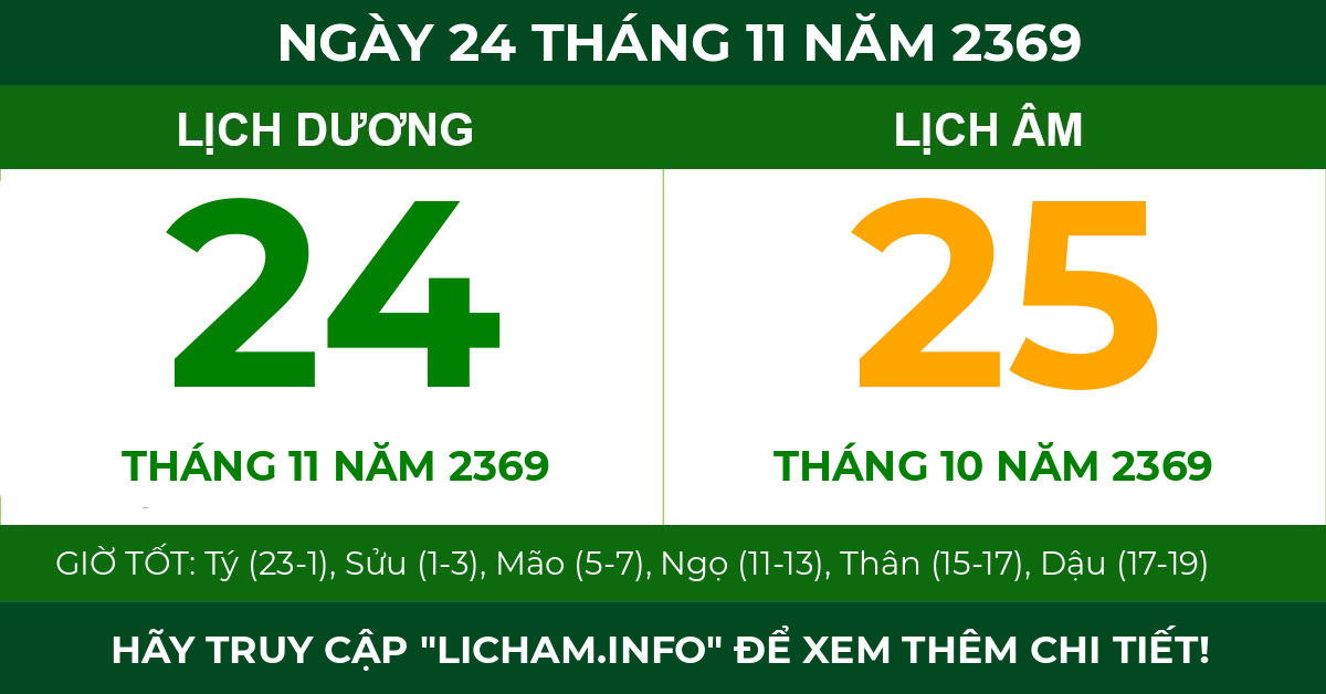 lịch âm ngày 24 tháng 11 năm 2369