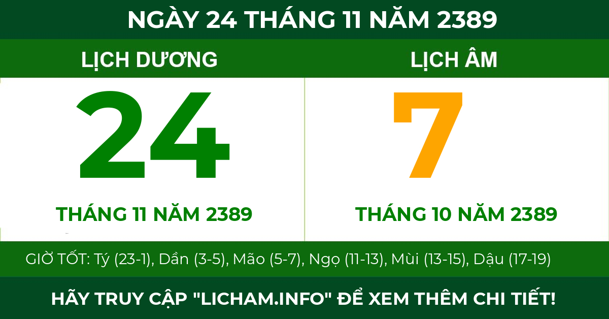 lịch âm ngày 24 tháng 11 năm 2389