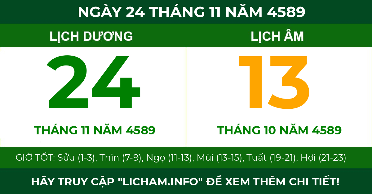 lịch âm ngày 24 tháng 11 năm 4589