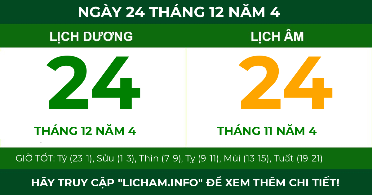 lịch âm ngày 24 tháng 12 năm 4