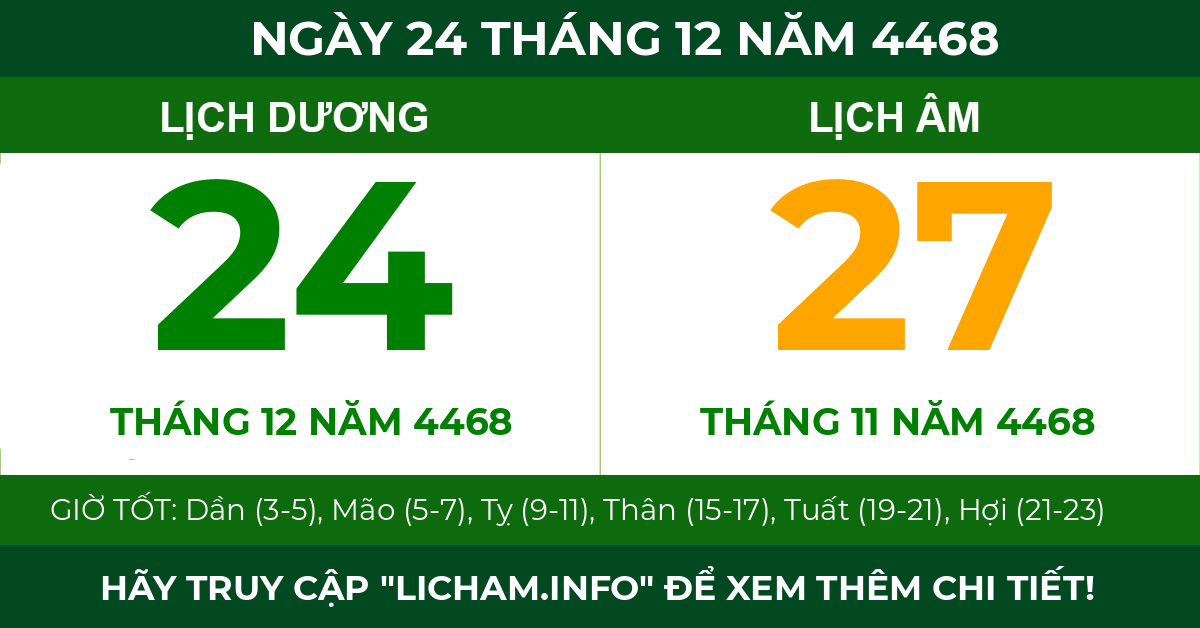 lịch âm ngày 24 tháng 12 năm 4468