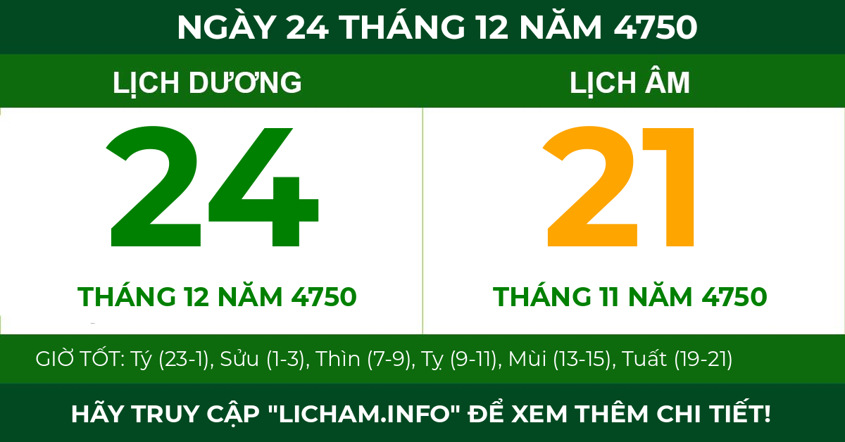 lịch âm ngày 24 tháng 12 năm 4750
