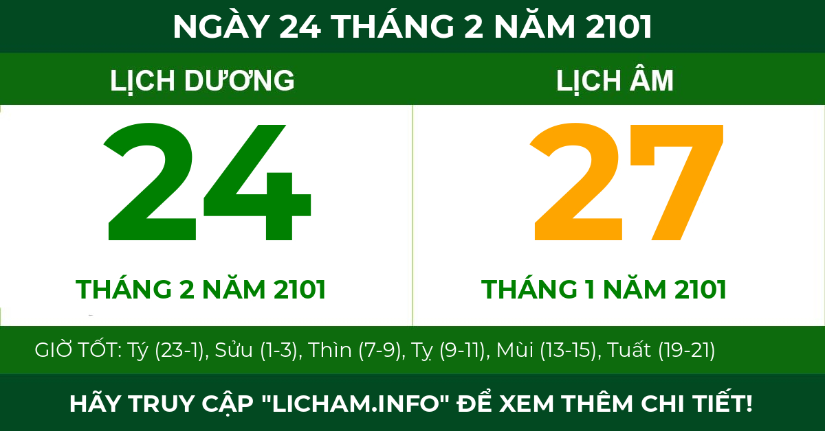 lịch âm ngày 24 tháng 2 năm 2101