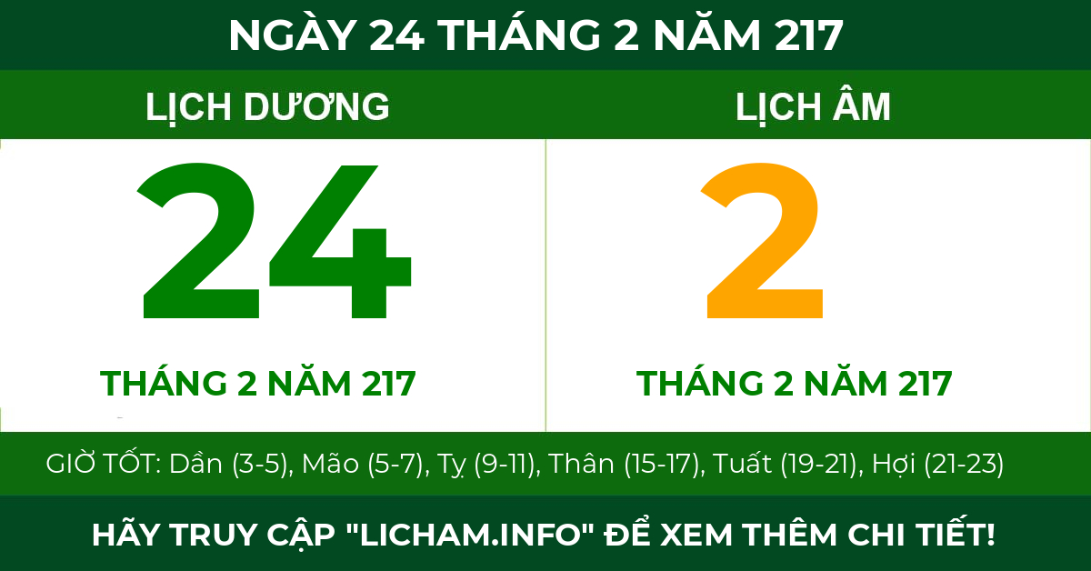 lịch âm ngày 24 tháng 2 năm 217
