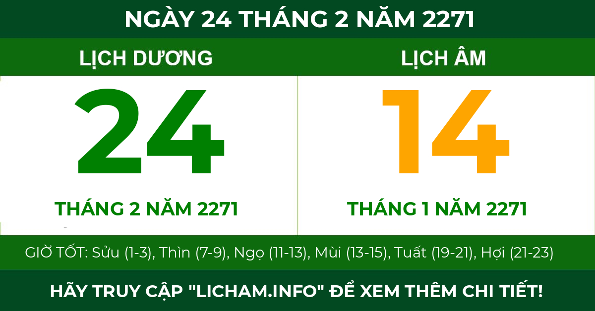 lịch âm ngày 24 tháng 2 năm 2271