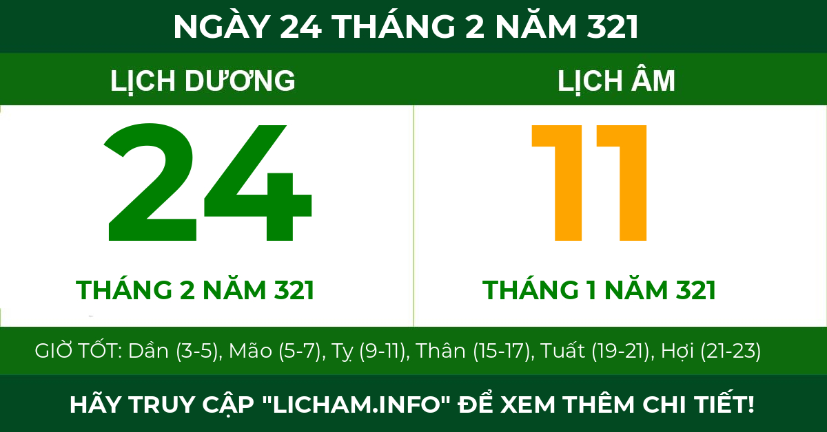 lịch âm ngày 24 tháng 2 năm 321