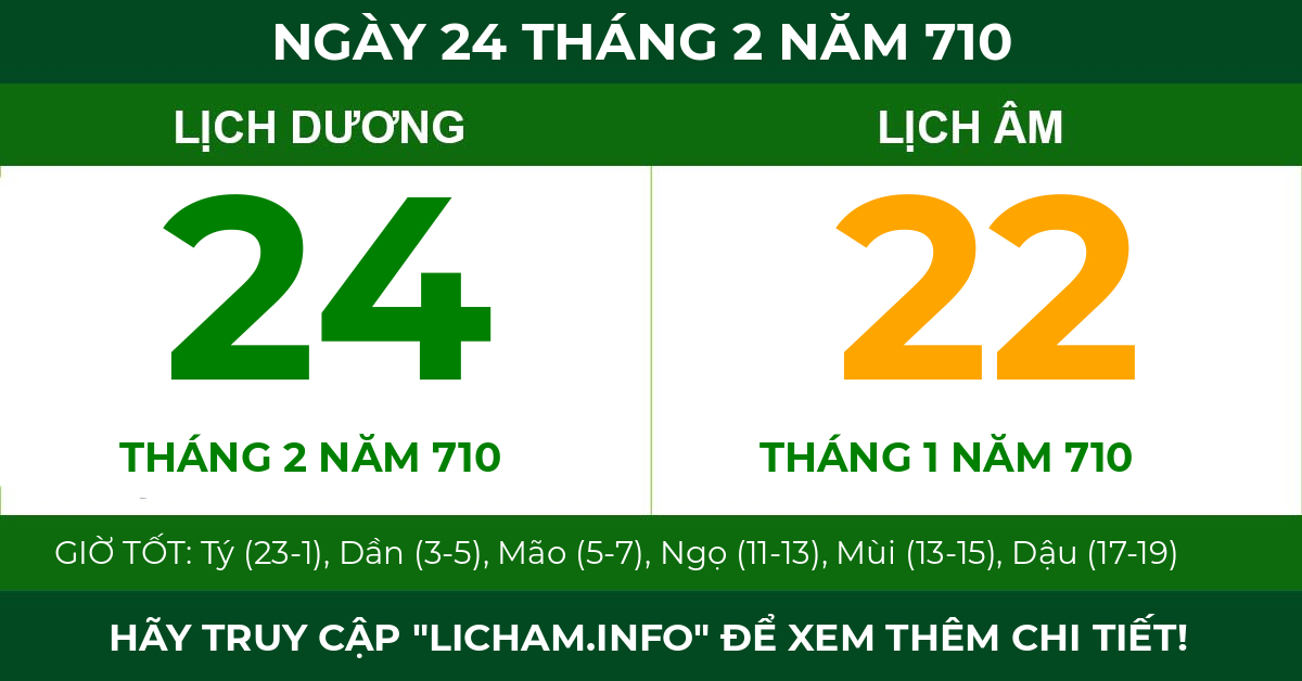 lịch âm ngày 24 tháng 2 năm 710