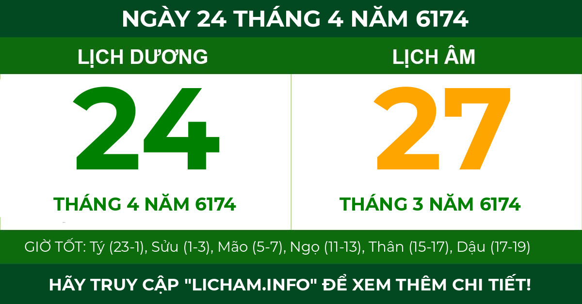 lịch âm ngày 24 tháng 4 năm 6174