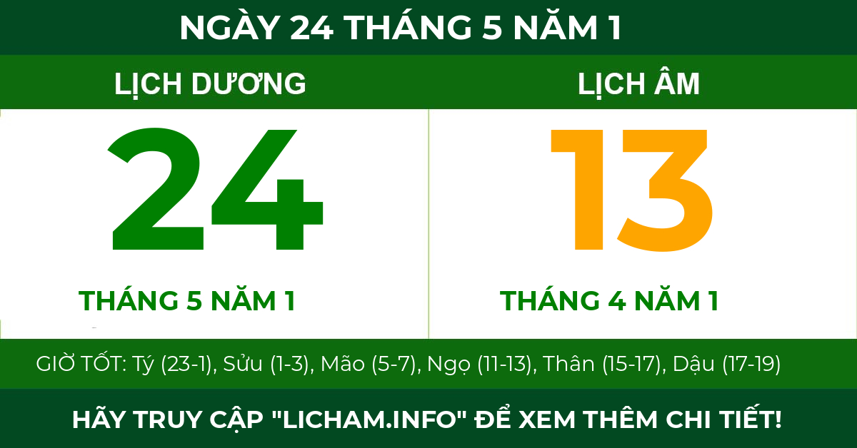 lịch âm ngày 24 tháng 5 năm 1