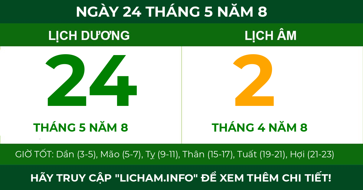 lịch âm ngày 24 tháng 5 năm 8
