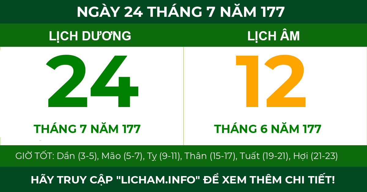 lịch âm ngày 24 tháng 7 năm 177