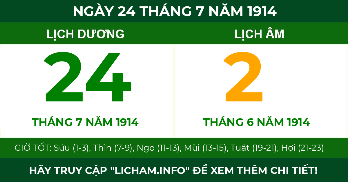 lịch âm ngày 24 tháng 7 năm 1914