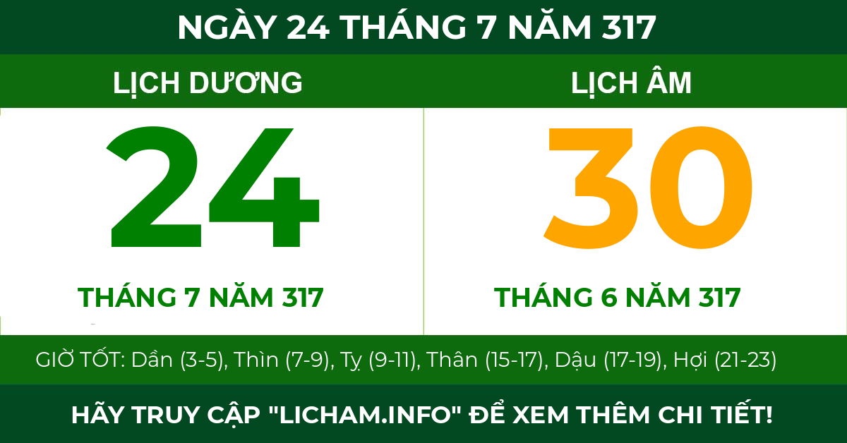 lịch âm ngày 24 tháng 7 năm 317