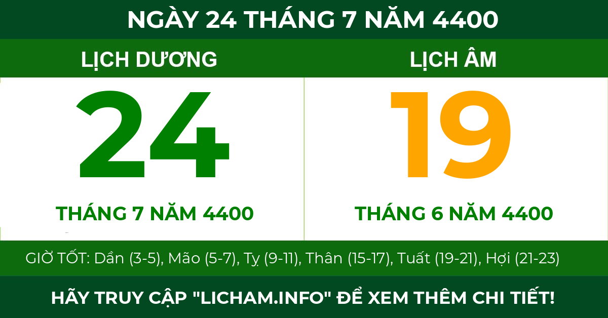 lịch âm ngày 24 tháng 7 năm 4400