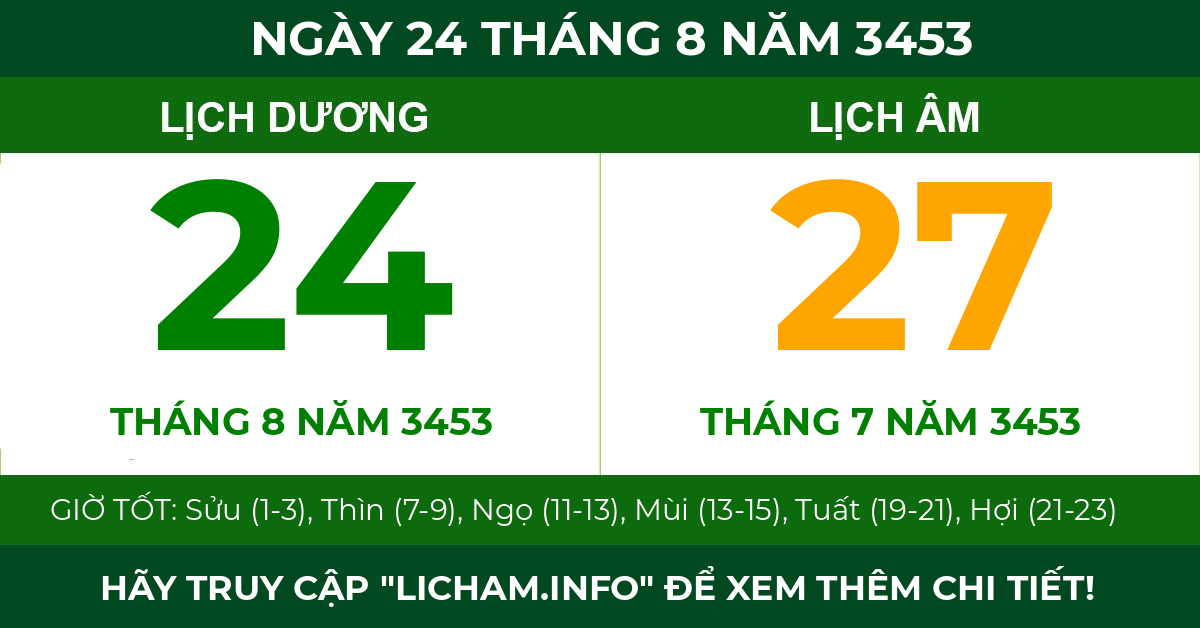 lịch âm ngày 24 tháng 8 năm 3453