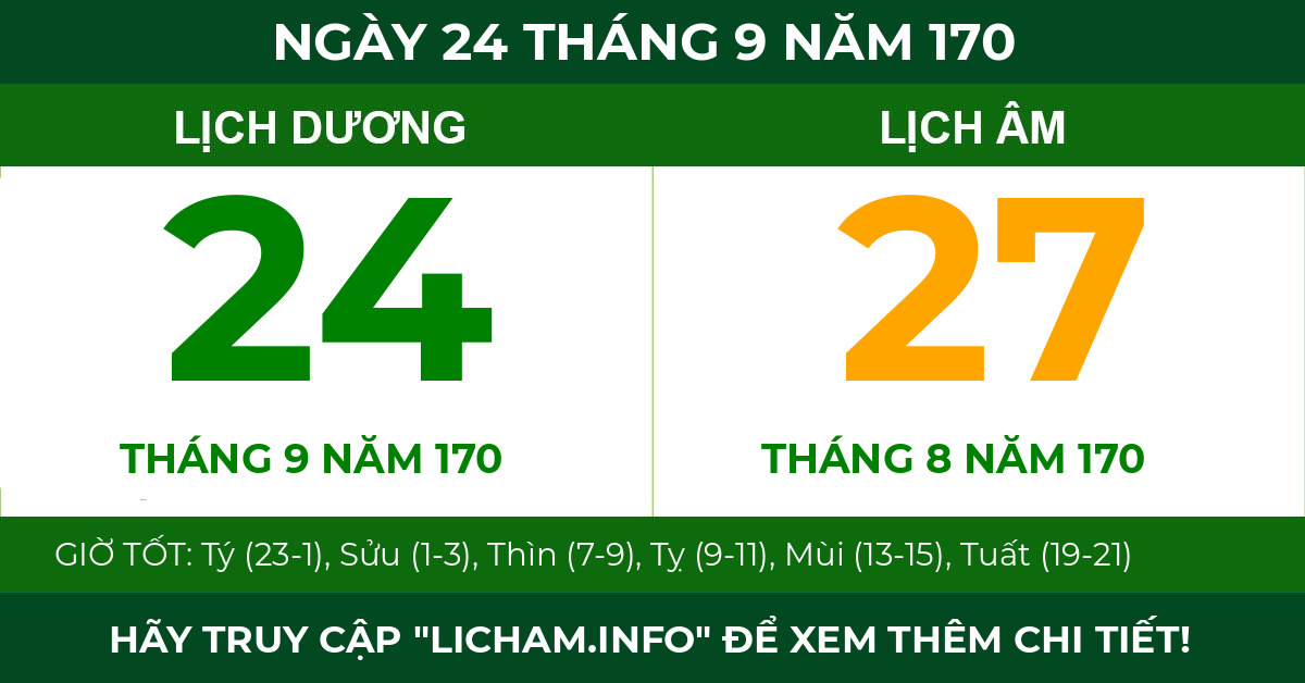 lịch âm ngày 24 tháng 9 năm 170