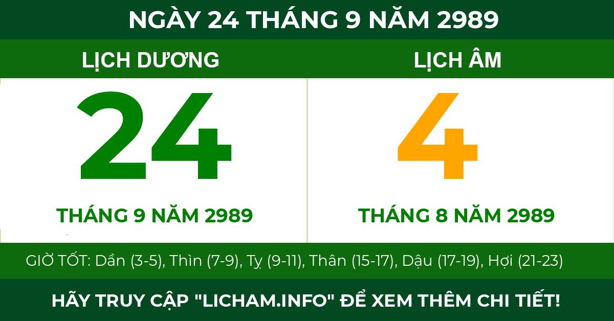 lịch âm ngày 24 tháng 9 năm 2989