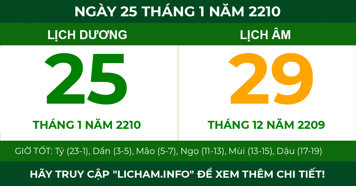 lịch âm ngày 25 tháng 1 năm 2210