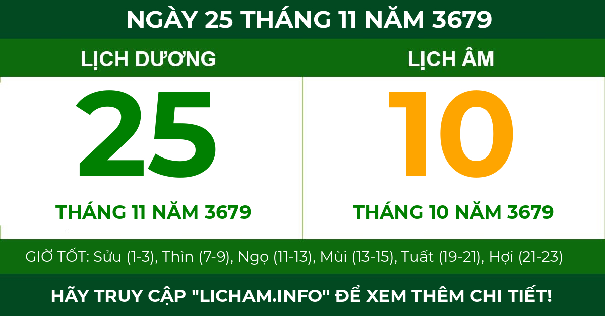lịch âm ngày 25 tháng 11 năm 3679