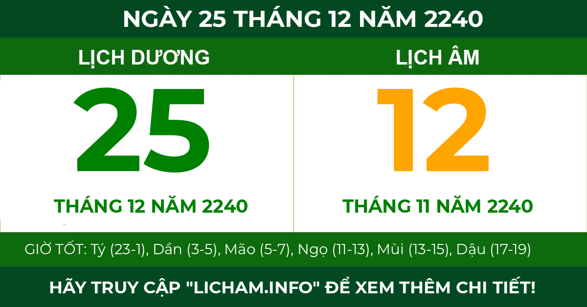 lịch âm ngày 25 tháng 12 năm 2240