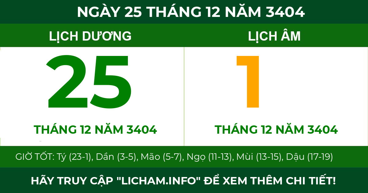 lịch âm ngày 25 tháng 12 năm 3404