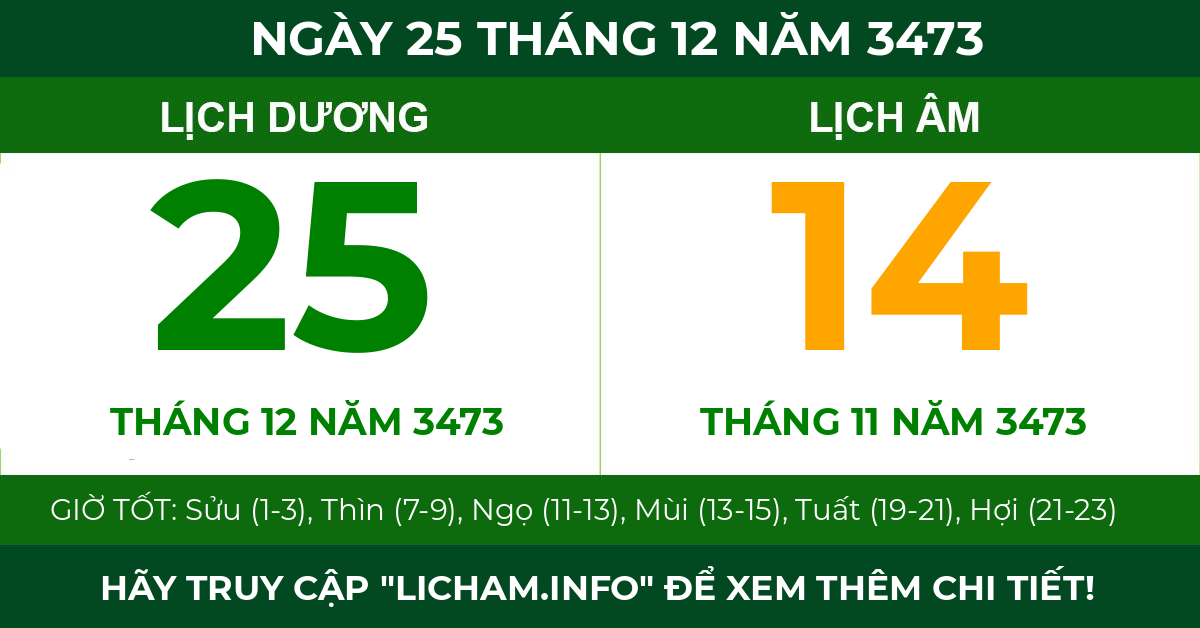 lịch âm ngày 25 tháng 12 năm 3473