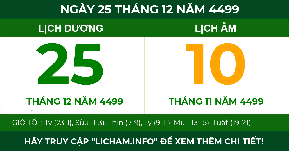 lịch âm ngày 25 tháng 12 năm 4499