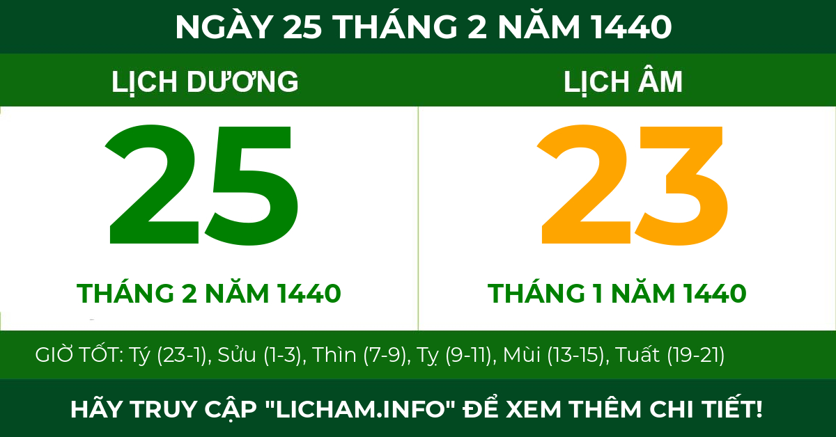 lịch âm ngày 25 tháng 2 năm 1440
