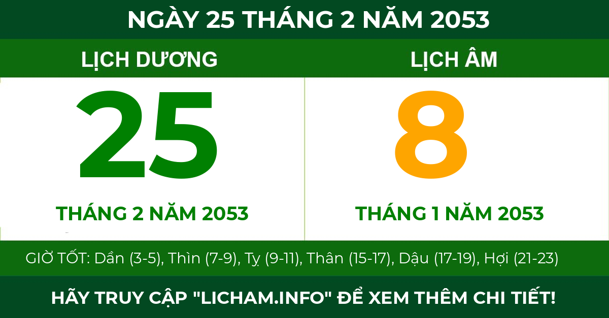 lịch âm ngày 25 tháng 2 năm 2053