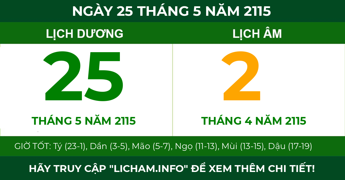 lịch âm ngày 25 tháng 5 năm 2115