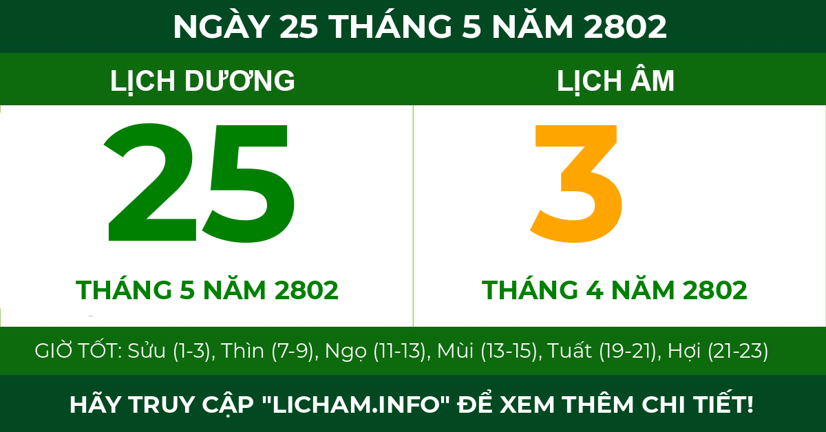 lịch âm ngày 25 tháng 5 năm 2802