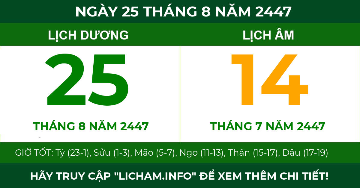 lịch âm ngày 25 tháng 8 năm 2447