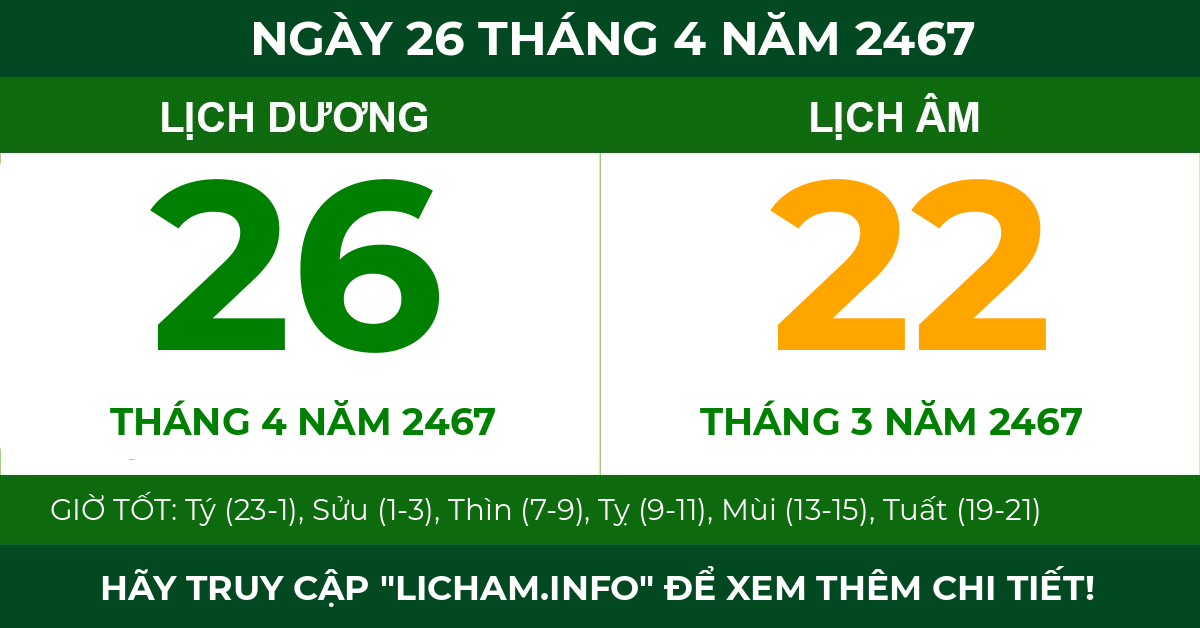 lịch âm ngày 26 tháng 4 năm 2467