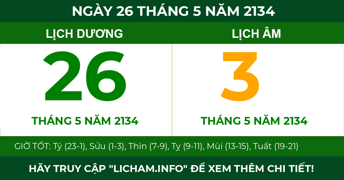 lịch âm ngày 26 tháng 5 năm 2134
